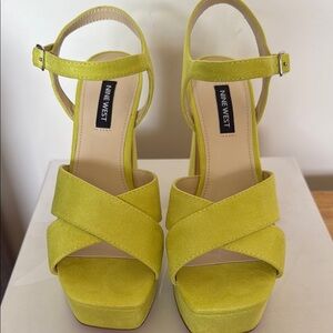 Nine West Women's Yellow Platform Sandals